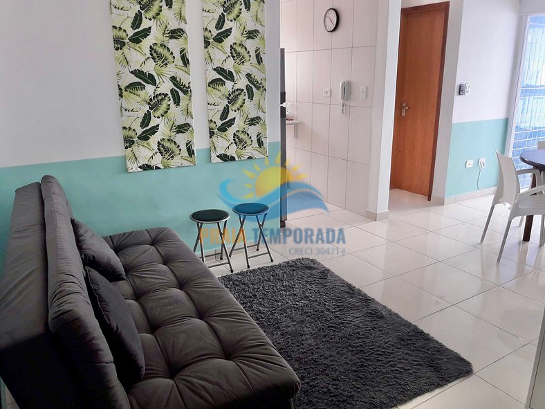 M081 - Apartamento com sacada gourmet e vista para o mar