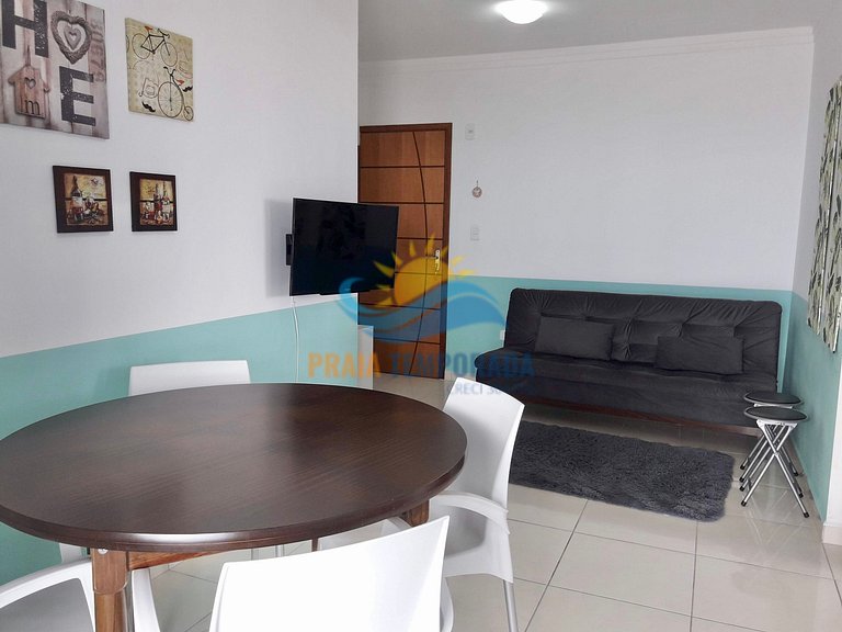 M081 - Apartamento com sacada gourmet e vista para o mar