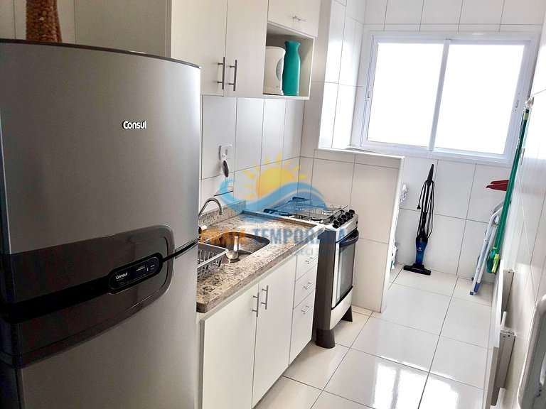 M081 - Apartamento com sacada gourmet e vista para o mar