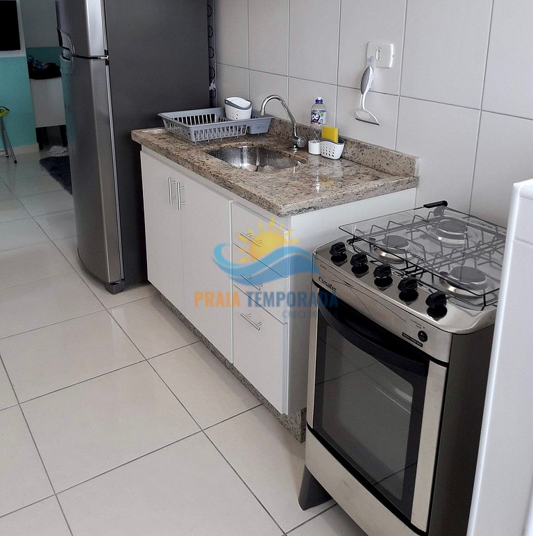 M081 - Apartamento com sacada gourmet e vista para o mar